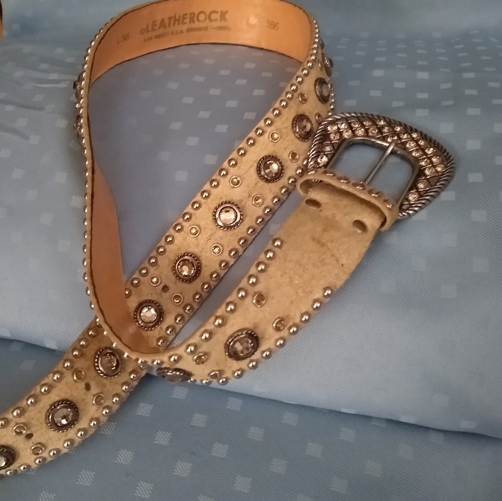 Leatherrock leather Swarovski crystal studed belt.